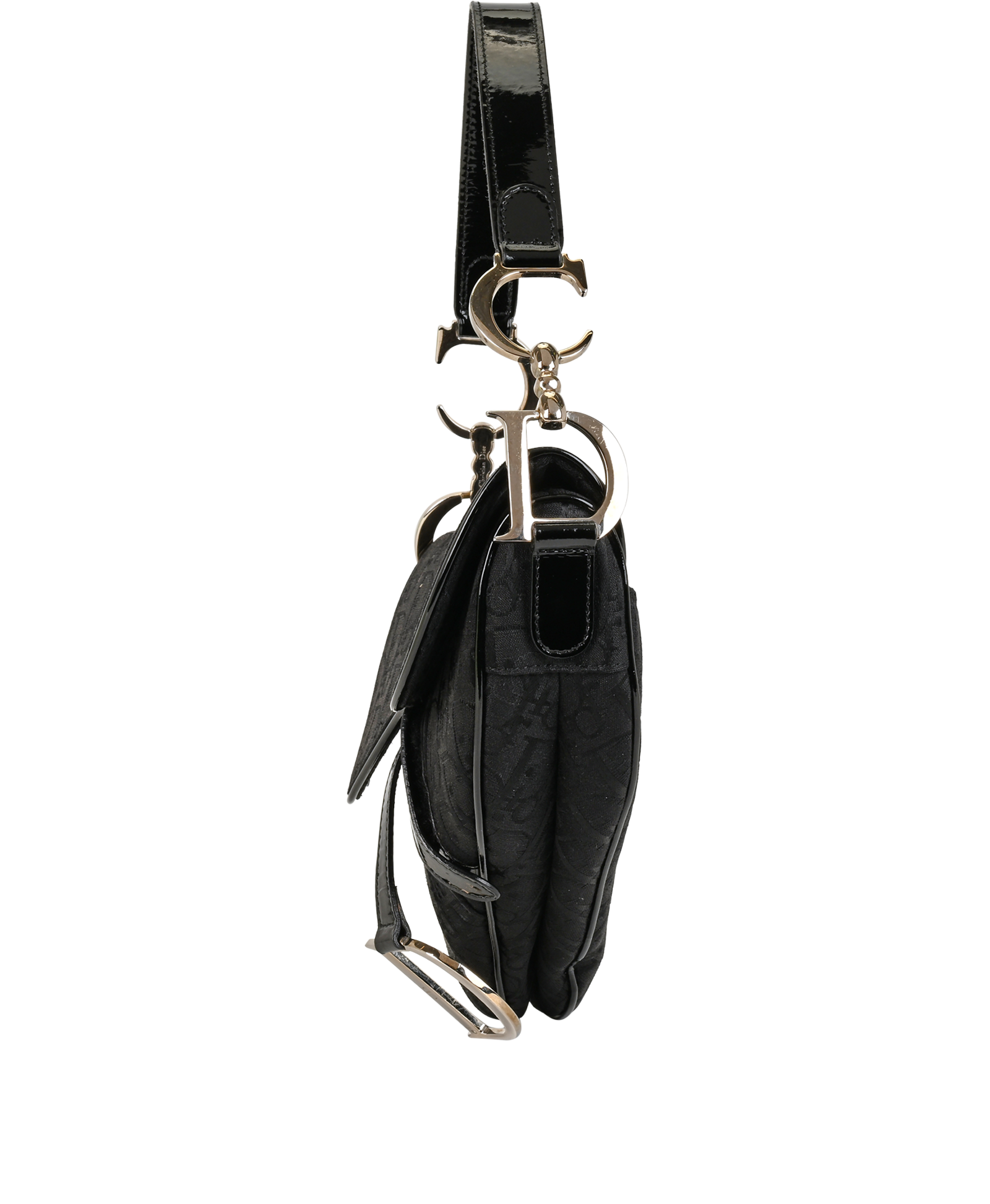 Vintage Oblique Saddle, &pound;1,800, Handbags, Black, Canvas, Bottom view